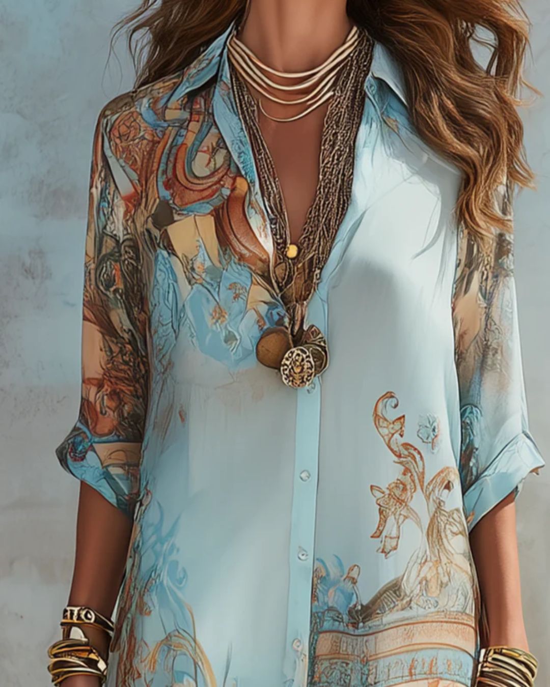 Abito Maxi Floreale in Stile Barocco - Elegante Abito
