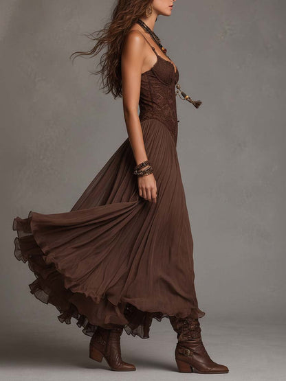 Abito Elegante in Pizzo e Chiffon
