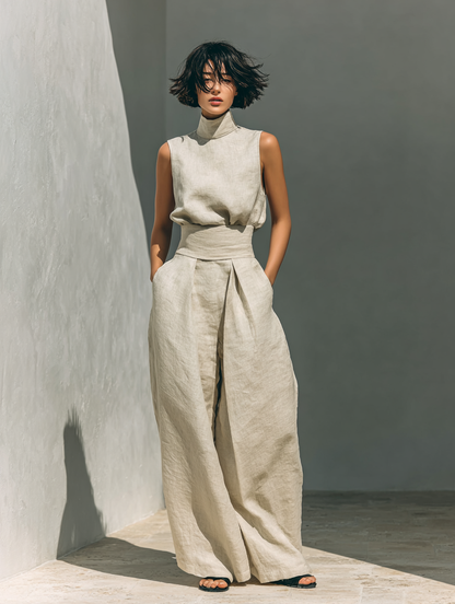 Marieta - Elegante Completo in Lino e Cotone