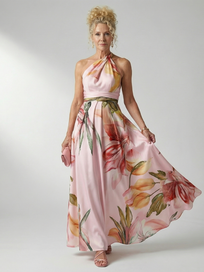 Amiel - Leggero Abito Maxi Floreale