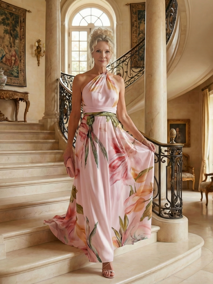 Amiel - Leggero Vestito Maxi Floreale