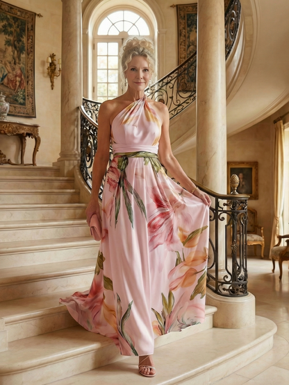 Amiel - Leggero Abito Maxi Floreale