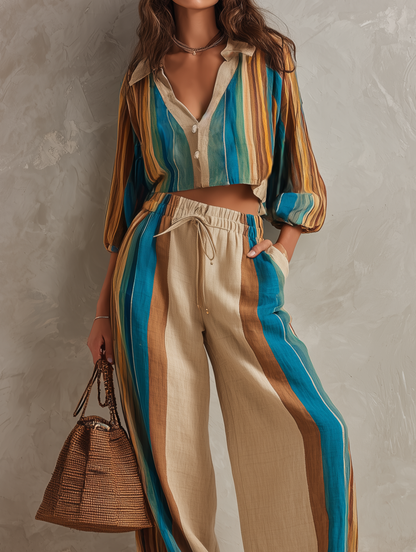 Top Woven Donna Casual a Maniche Lunghe