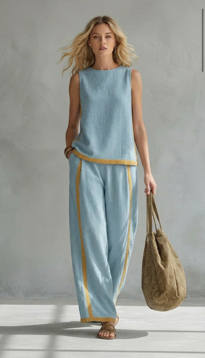 Alveria - Elegante Completo in Cotone e Lino