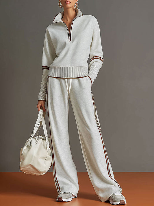 Marieta - Comodo Blusa e Pantaloni a Gamba Larga