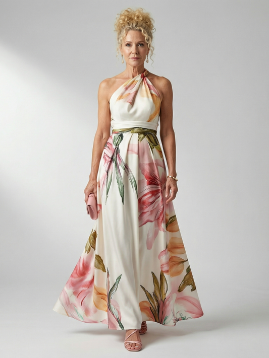 Amiel - Leggero Abito Maxi Floreale