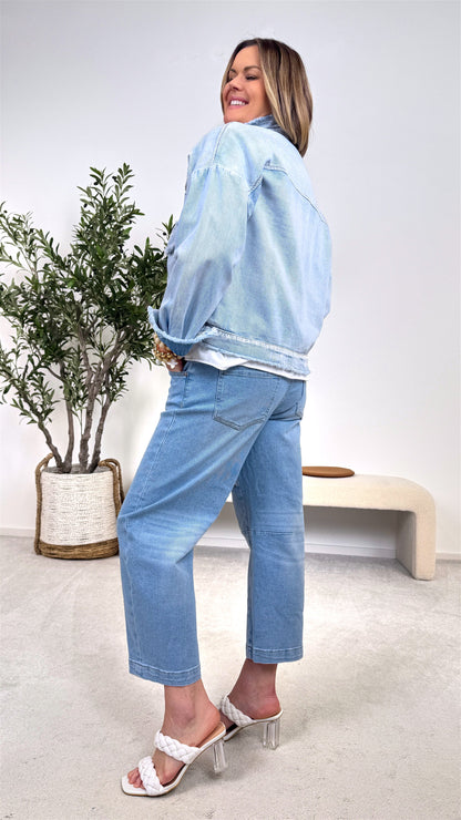 Flower Power Muse - Giacca di jeans giocosa
