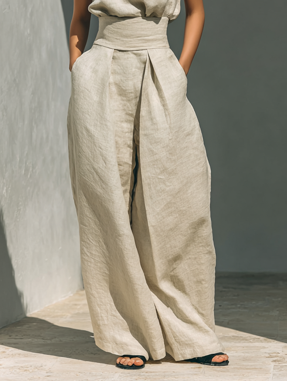 Marieta - Elegante Completo in Lino e Cotone