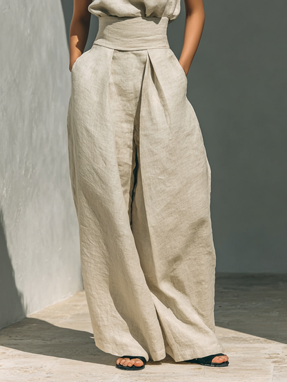 Marieta - Elegante Completo in Lino e Cotone