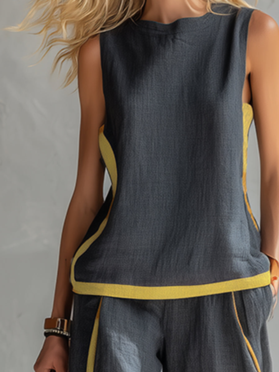 Alveria - Elegante Completo in Cotone e Lino