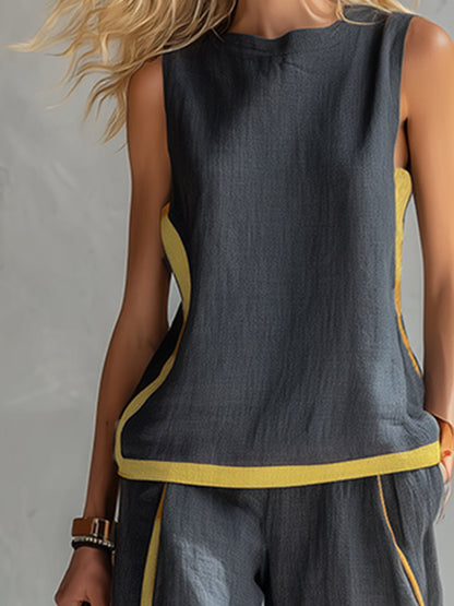 Alveria - Elegante Completo in Cotone e Lino