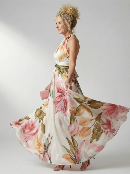 Amiel - Leggero Vestito Maxi Floreale