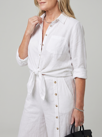 Maddelina - Leggero Set di Top con Maniche Lunghe e Pantaloni a Gamba Larga