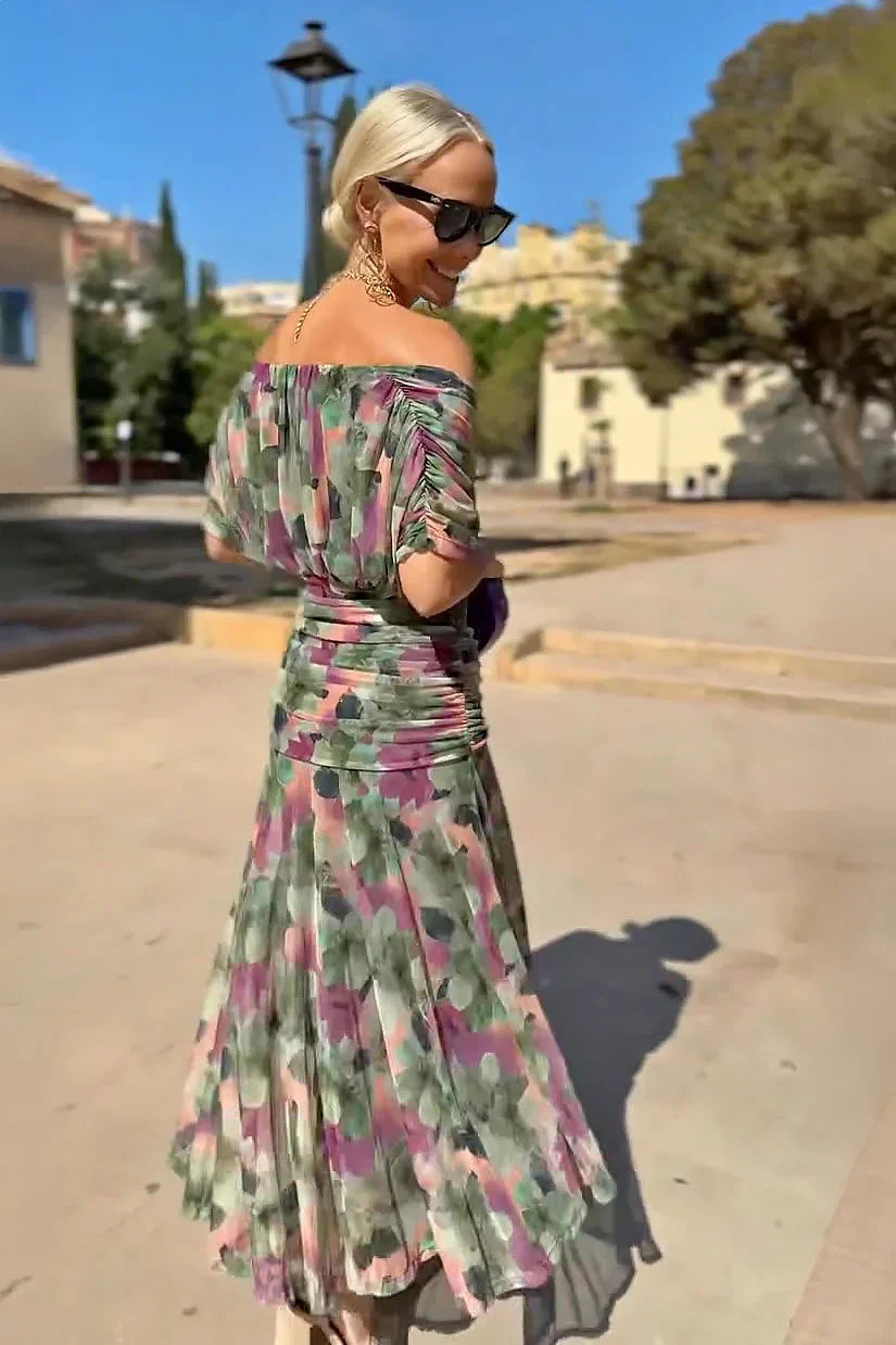 Louise | Elegante Abito Maxi da Festa con Collo a V