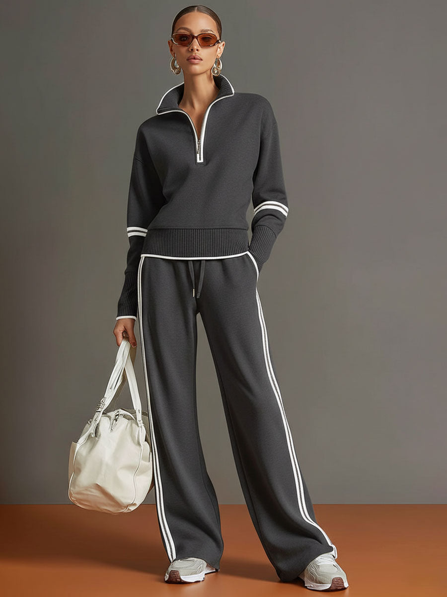 Marieta - Comodo Blusa e Pantaloni a Gamba Larga