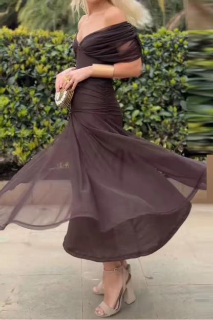 Louise | Elegante Abito Maxi da Festa con Collo a V
