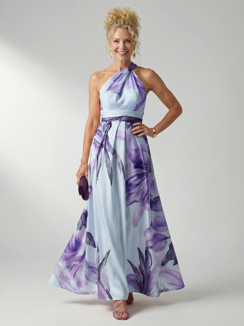 Amiel - Leggero Abito Maxi Floreale