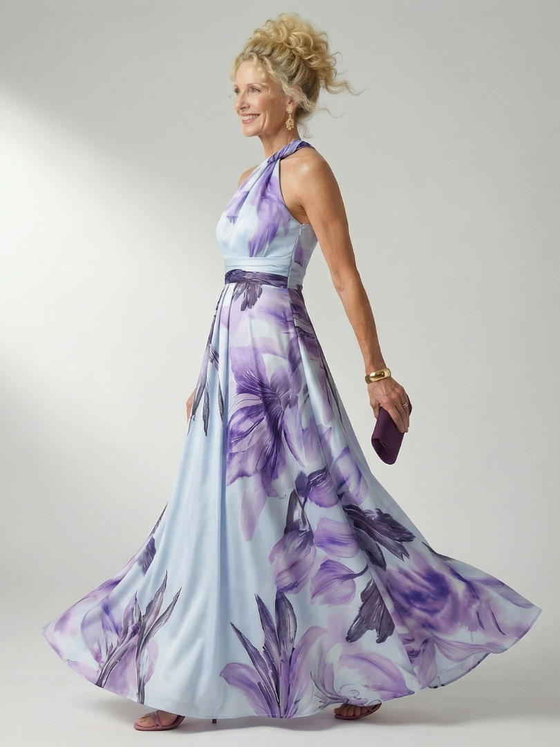 Amiel - Leggero Abito Maxi Floreale