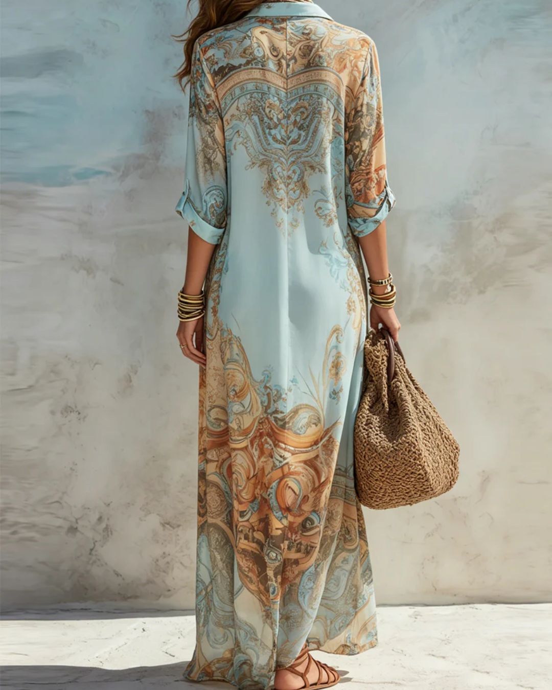 Abito Maxi Floreale in Stile Barocco - Elegante Abito
