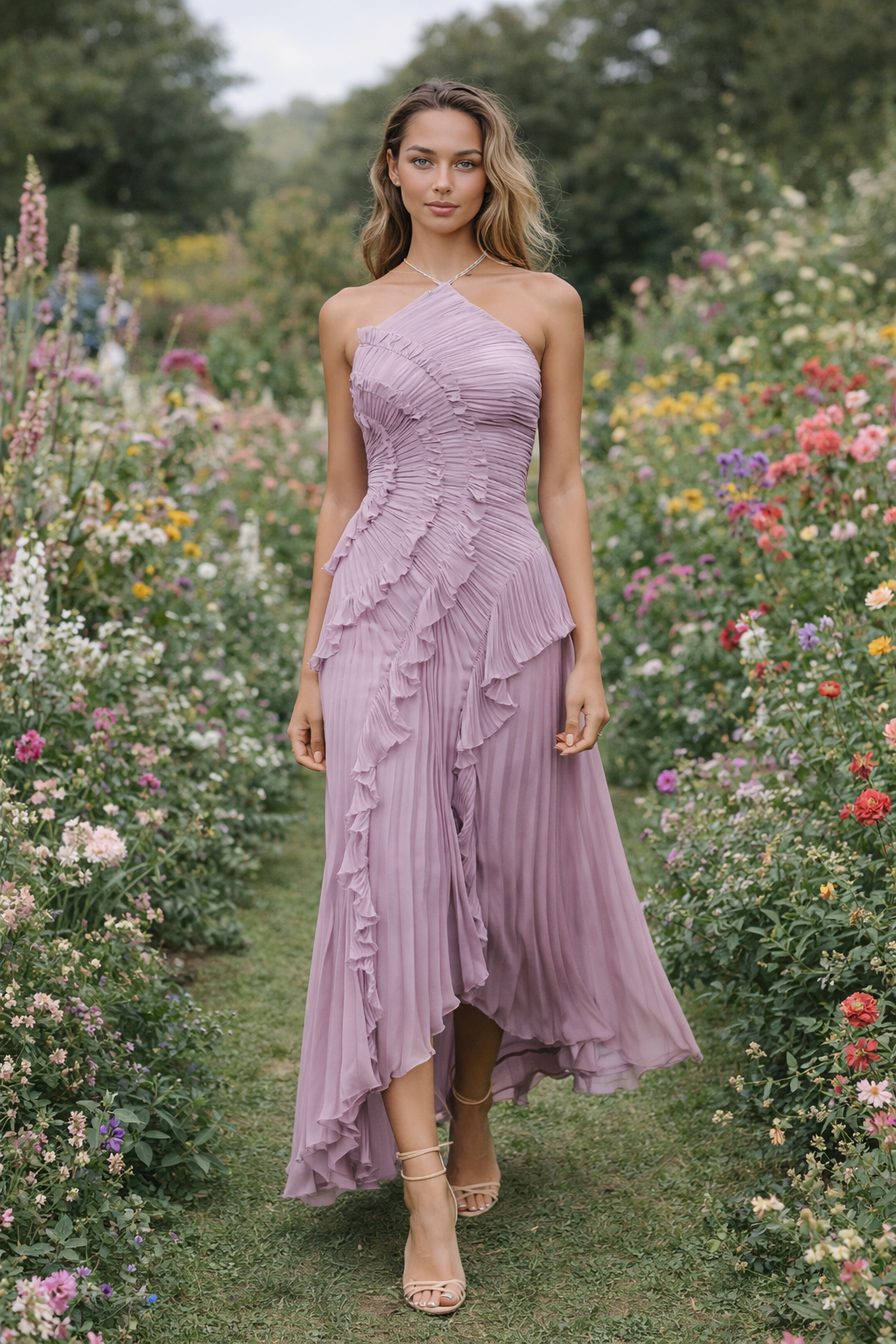 ISADORA IL VESTITO VOLANT EDIZIONE LIMITATA - Elegante Vestito Lungo Asimmetrico