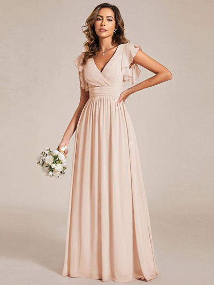 LILYANA | Abito chiffon elegante con volant