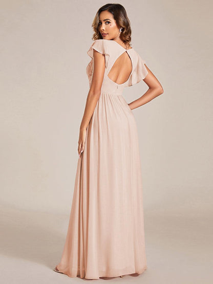 LILYANA | Abito chiffon elegante con volant