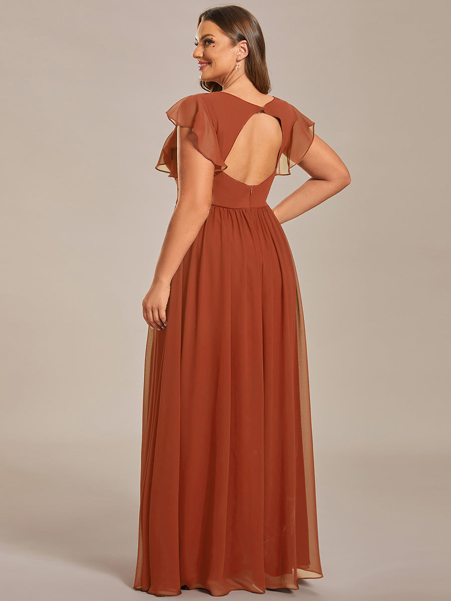 LILYANA | Abito chiffon elegante con volant