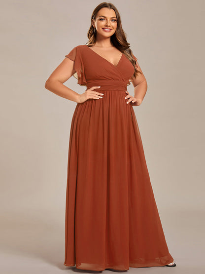 LILYANA | Abito chiffon elegante con volant