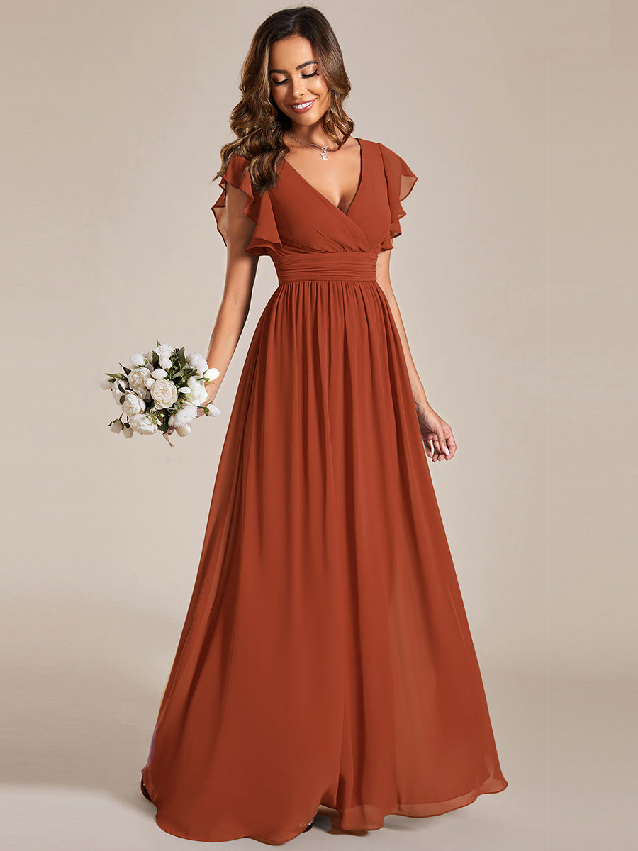 LILYANA | Abito chiffon elegante con volant