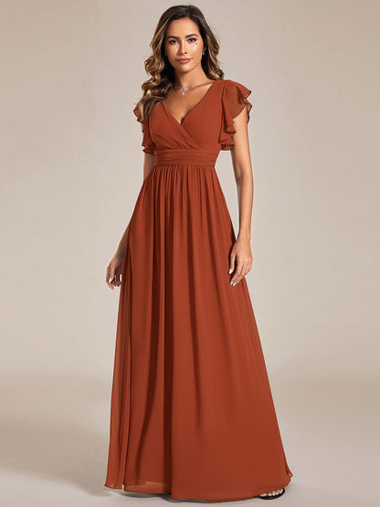 LILYANA | Abito chiffon elegante con volant