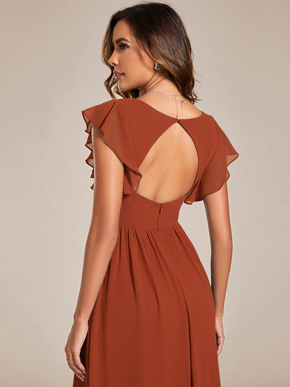 LILYANA | Abito chiffon elegante con volant