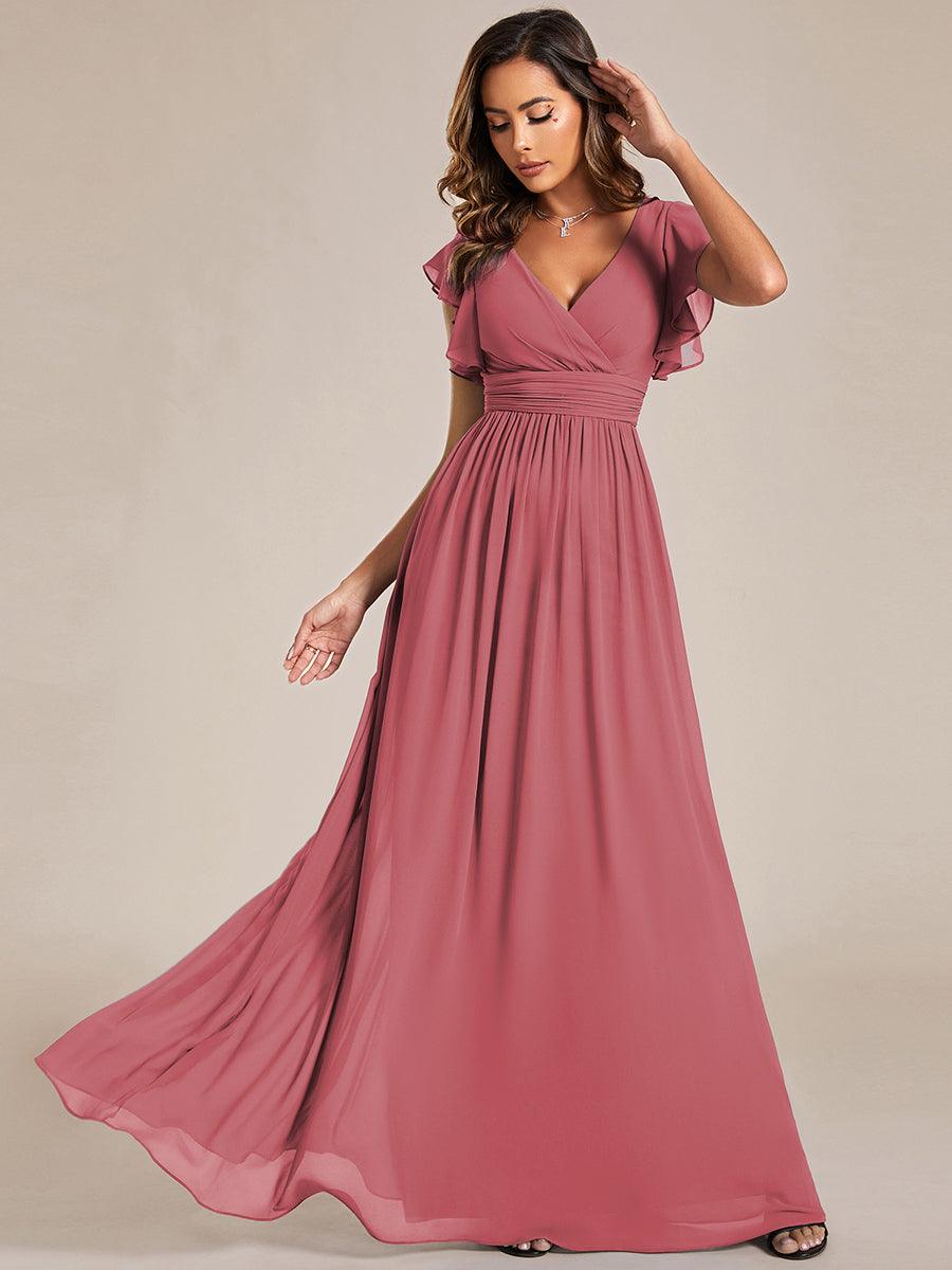 LILYANA | Abito chiffon elegante con volant
