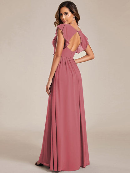 LILYANA | Abito chiffon elegante con volant