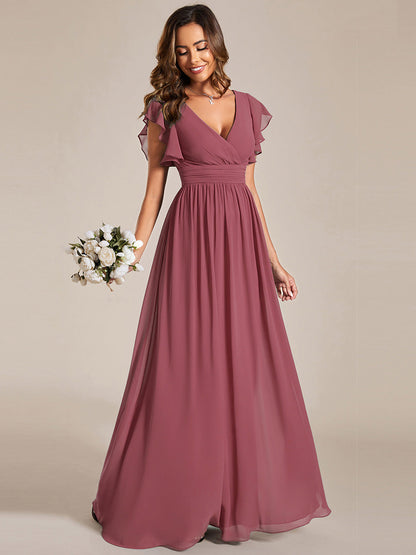 LILYANA | Abito chiffon elegante con volant