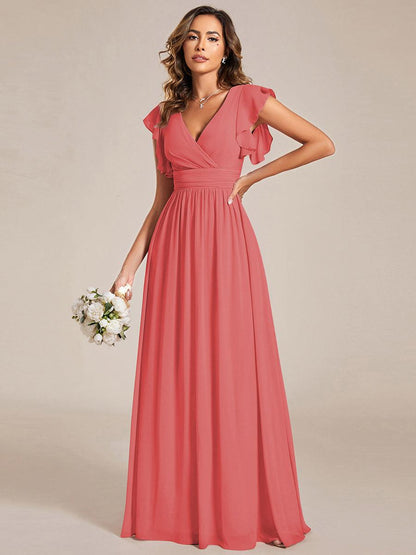 LILYANA | Abito chiffon elegante con volant