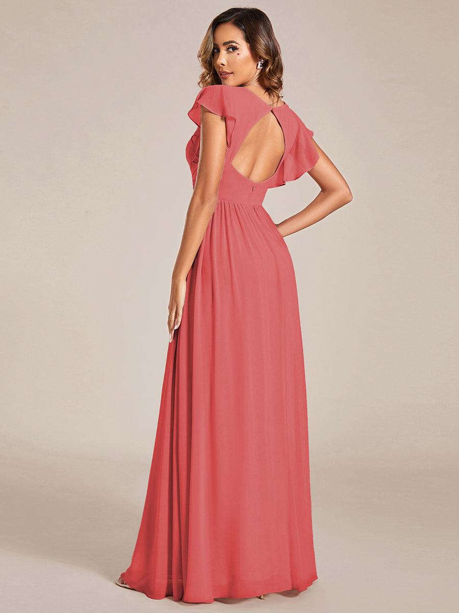 LILYANA | Abito chiffon elegante con volant