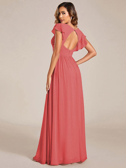 LILYANA | Abito chiffon elegante con volant