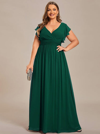 LILYANA | Abito chiffon elegante con volant