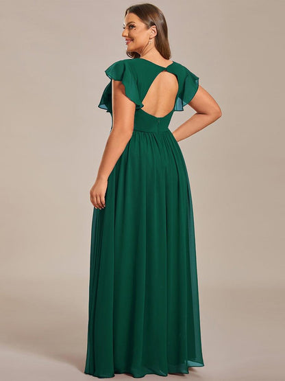 LILYANA | Abito chiffon elegante con volant