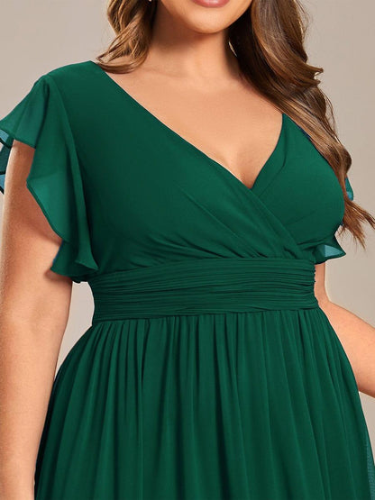 LILYANA | Abito chiffon elegante con volant