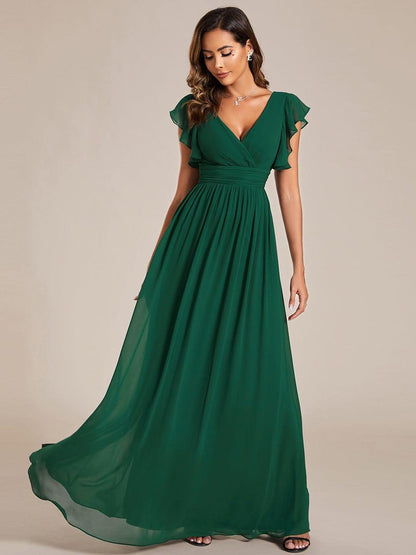LILYANA | Abito chiffon elegante con volant