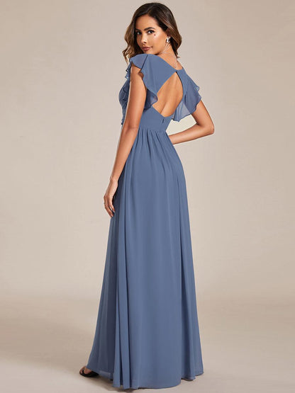 LILYANA | Abito chiffon elegante con volant