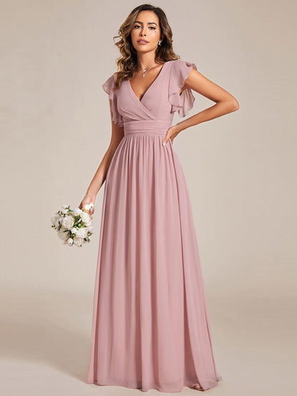 LILYANA | Abito chiffon elegante con volant