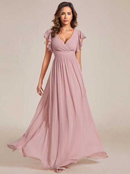 LILYANA | Abito chiffon elegante con volant