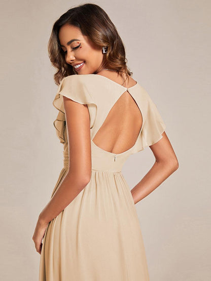 LILYANA | Abito chiffon elegante con volant