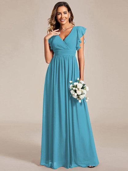 LILYANA | Abito chiffon elegante con volant