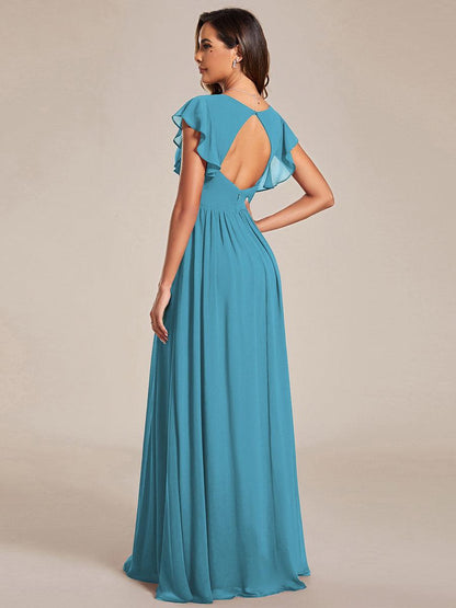 LILYANA | Abito chiffon elegante con volant