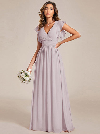 LILYANA | Abito chiffon elegante con volant