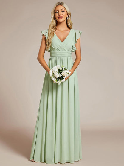 LILYANA | Abito chiffon elegante con volant