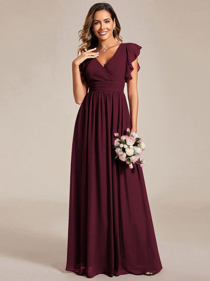 LILYANA | Abito chiffon elegante con volant
